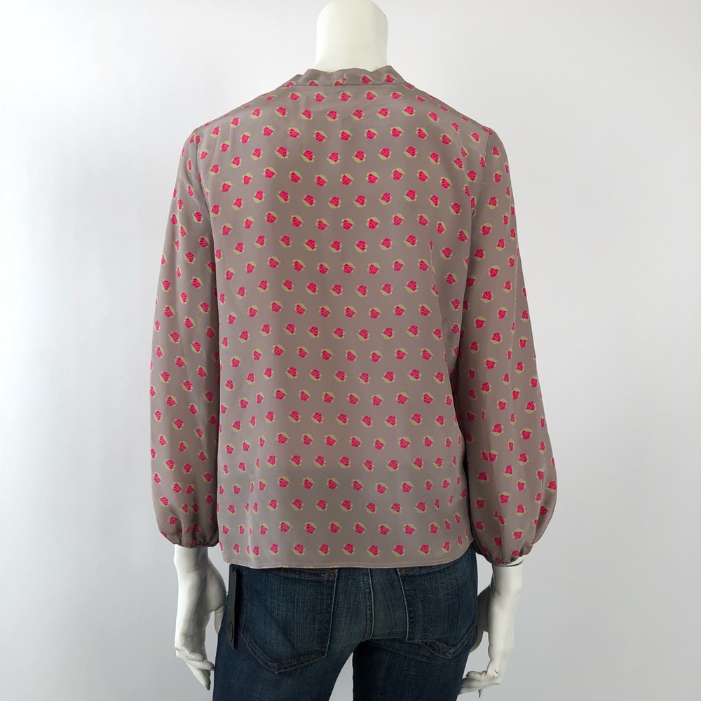 Amanda Uprichard 100% Silk Pussybow Tie Tunic Top - Picture 2 of 5